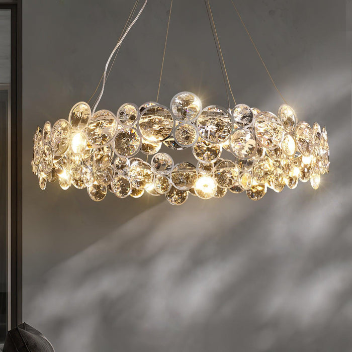 Chrome Round Crystal Chandelier-DWHOME