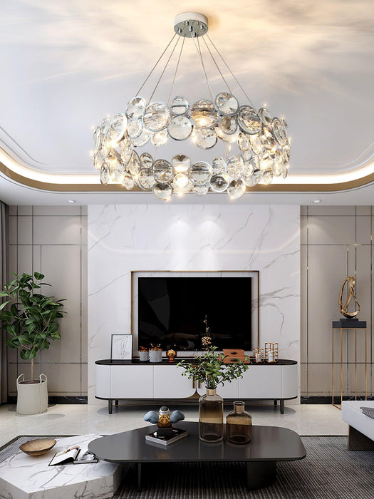 Chrome Round Crystal Chandelier-DWHOME