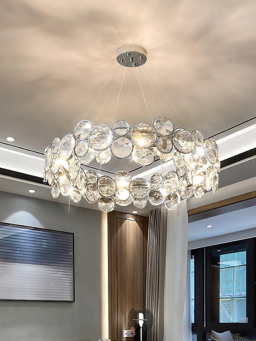 Chrome Round Crystal Chandelier-DWHOME