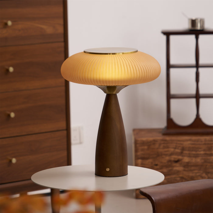 Cielo Wooden Rechargeable Table Lamp-DWHOME