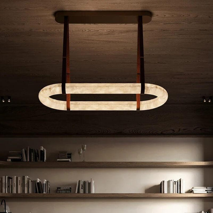 Circle Alabaster Chandelier - DWHOME
