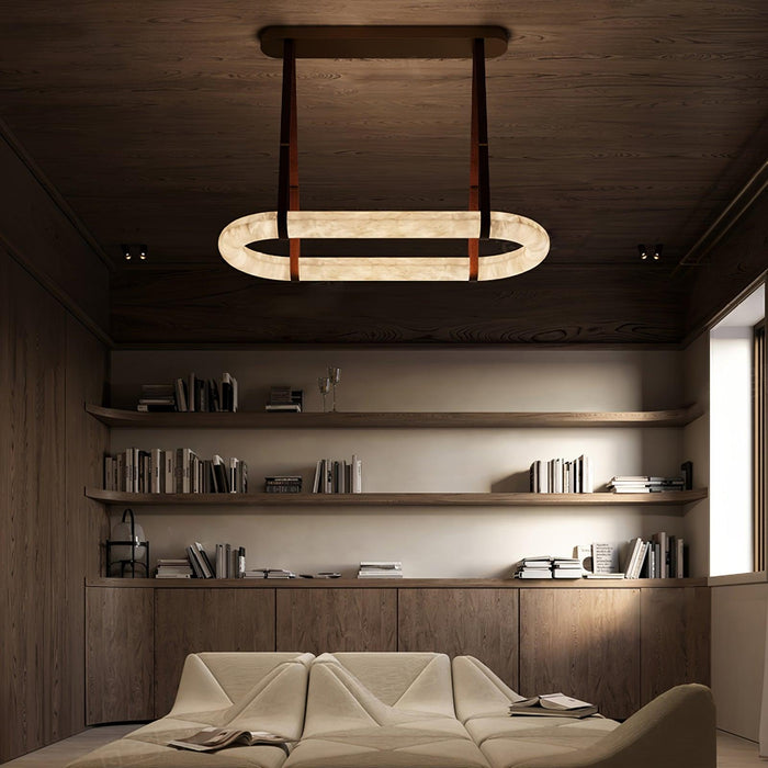Circle Alabaster Chandelier - DWHOME