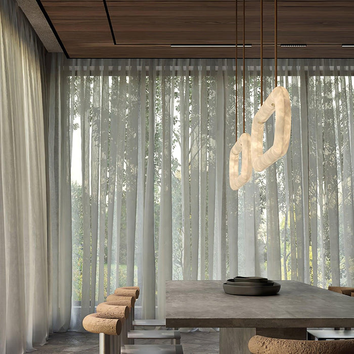 Circle Alabaster Chandelier - DWHOME