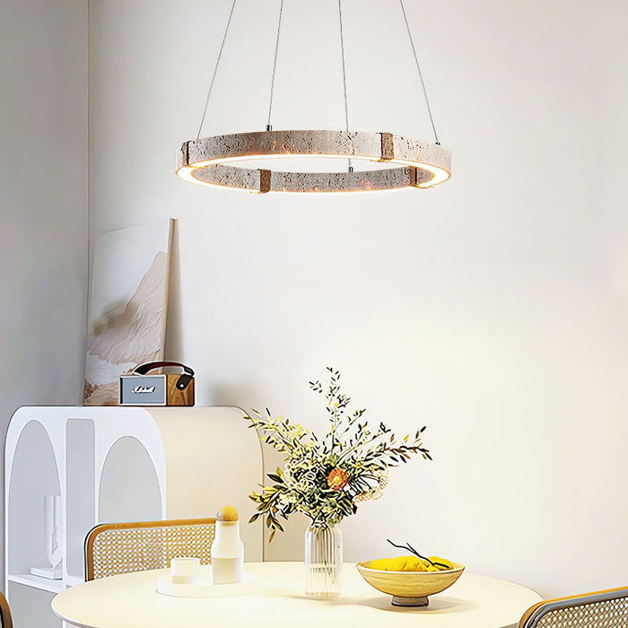 Circle Travertine Pendant Lamp-DWHOME