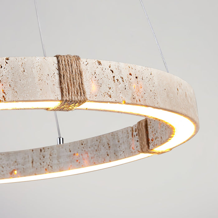 Circle Travertine Pendant Lamp-DWHOME