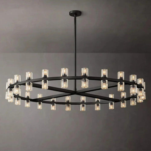 Circular Pendant Light with Crystal Glass Shades-DWHOME