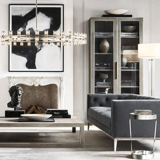 Circular Pendant Light with Crystal Glass Shades-DWHOME