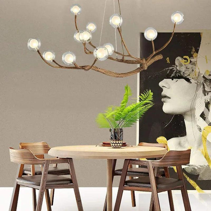 Madelyn Rustic Branch Chandelier Frosted/Clear Ball - DWHOME