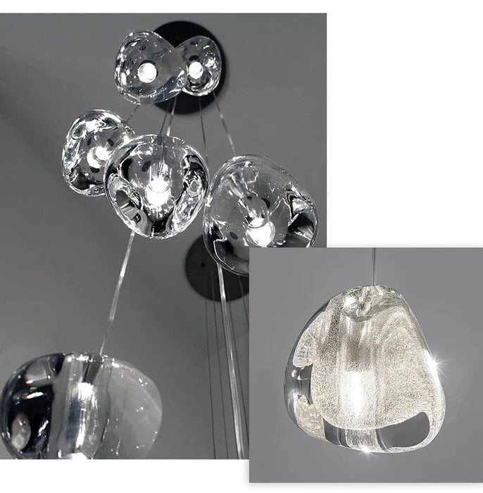 Clear Crystal Bubble Chandelier For High Ceiling Foyer-DWHOME