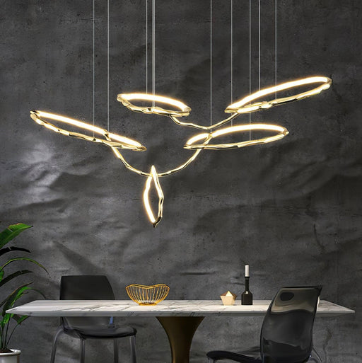 Cloud Rings Series Brass Chandelier-DWHOME