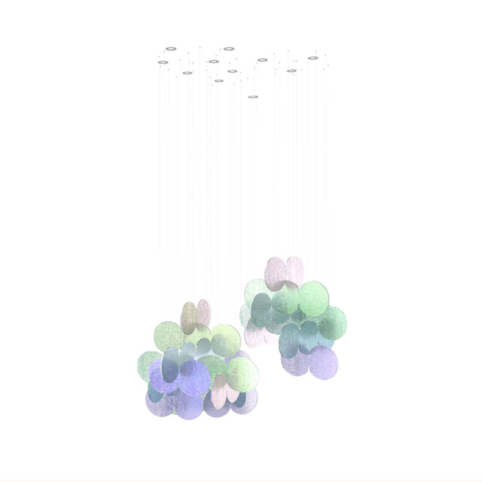Clouds Iridescent Disc Chandelier - Vakkerlight