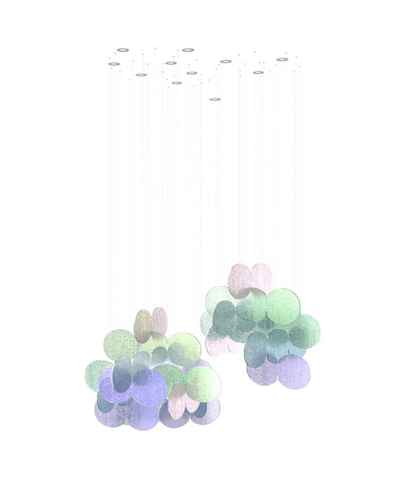 Clouds Iridescent Disc Chandelier - Vakkerlight