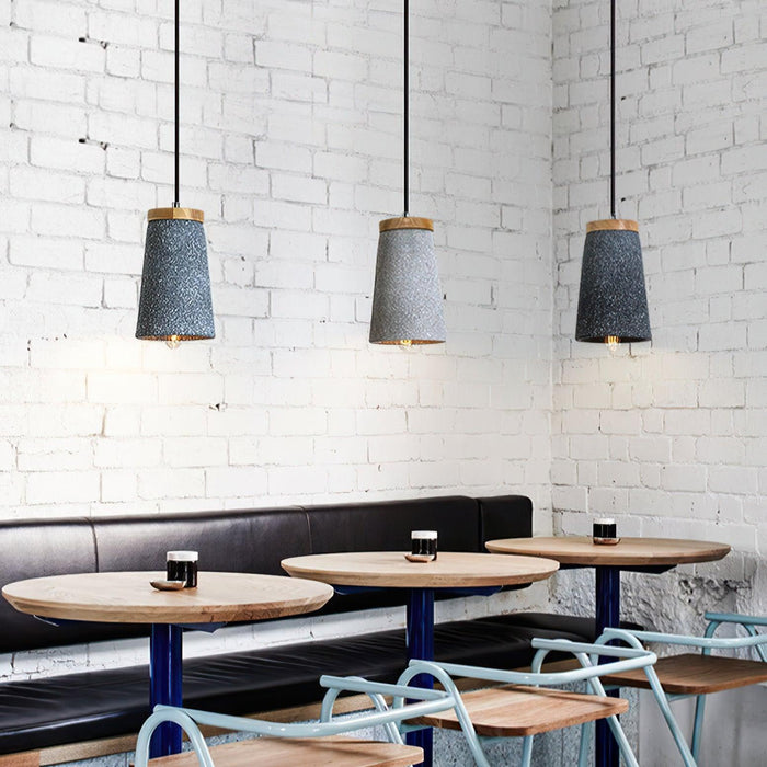 Coburg Wood Cement Pendant Light-DWHOME