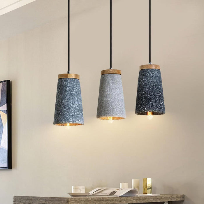 Coburg Wood Cement Pendant Light-DWHOME