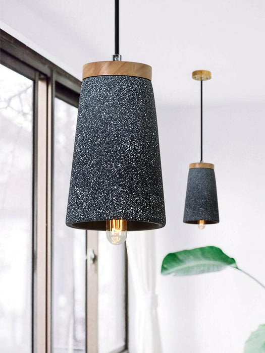Coburg Wood Cement Pendant Light-DWHOME