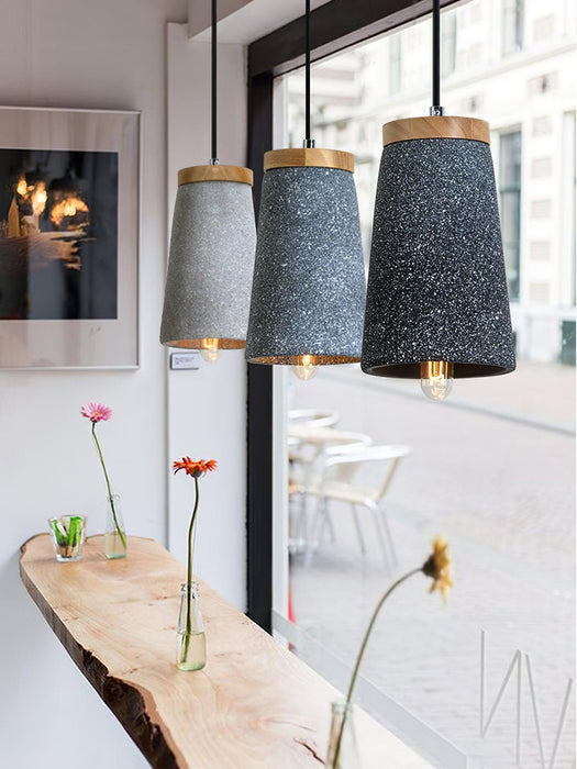 Coburg Wood Cement Pendant Light-DWHOME
