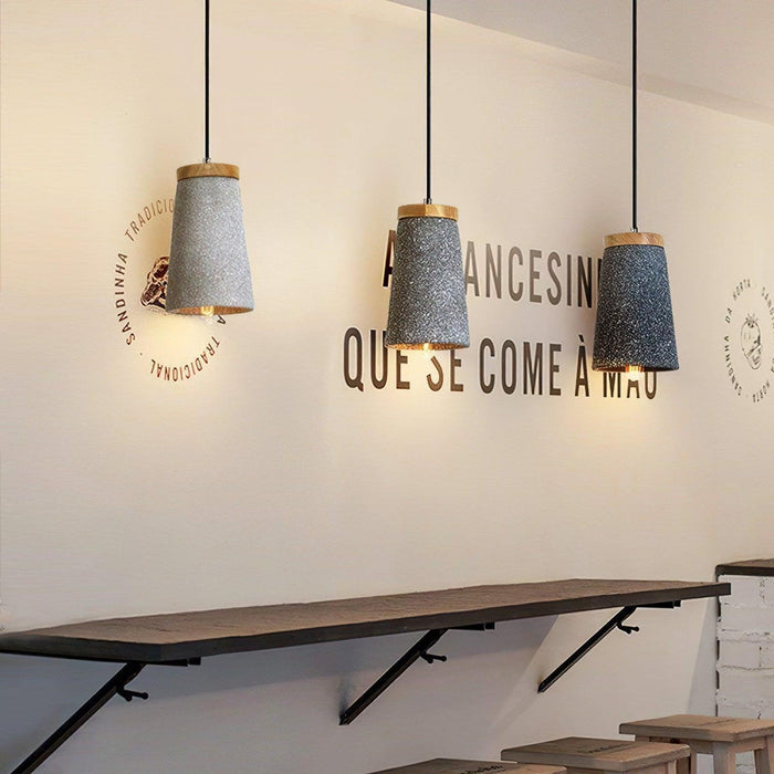 Coburg Wood Cement Pendant Light-DWHOME