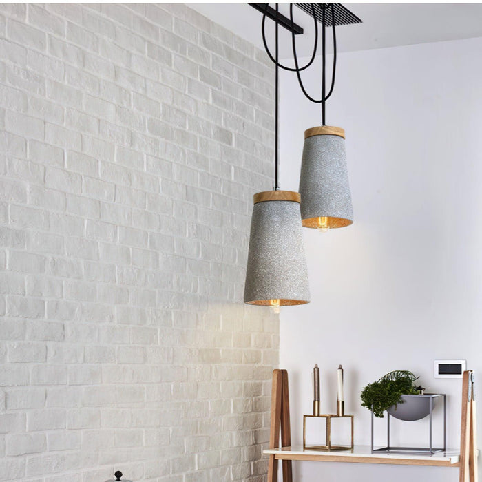 Coburg Wood Cement Pendant Light-DWHOME