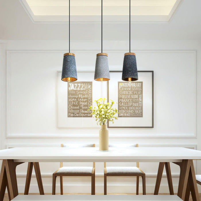 Coburg Wood Cement Pendant Light-DWHOME