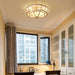 Colonial Glass Drum Ceiling Light-DWHOME