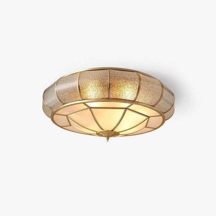 Colonial Glass Drum Ceiling Light-DWHOME