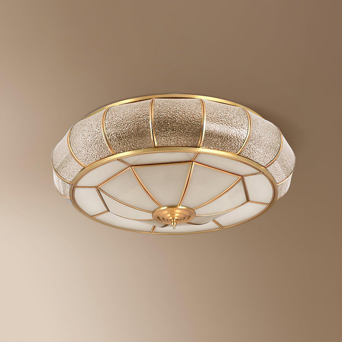 Colonial Glass Drum Ceiling Light-DWHOME