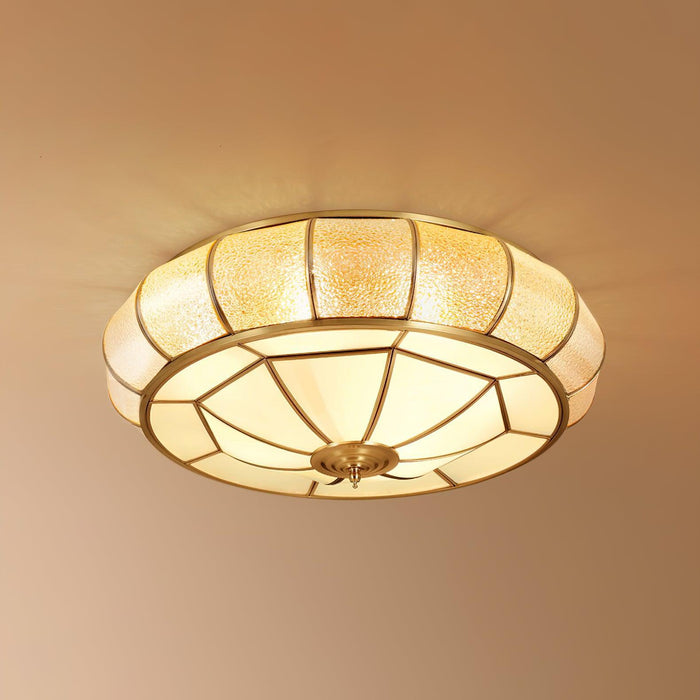 Colonial Glass Drum Ceiling Light-DWHOME