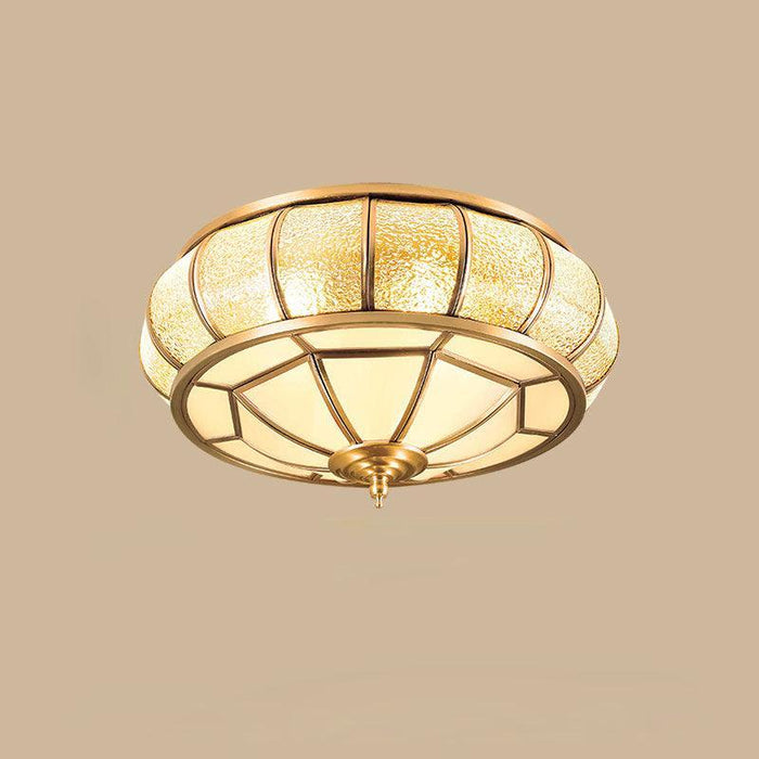 Colonial Glass Drum Ceiling Light-DWHOME