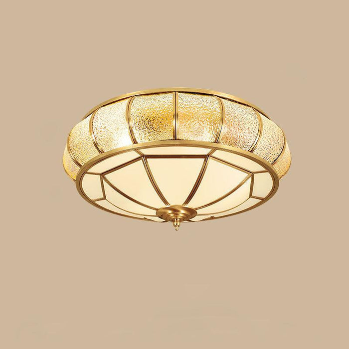 Colonial Glass Drum Ceiling Light-DWHOME