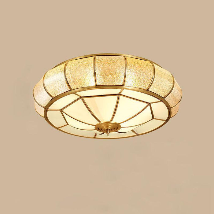 Colonial Glass Drum Ceiling Light-DWHOME