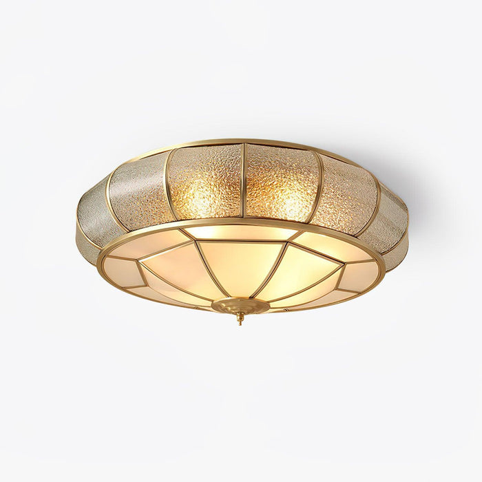 Colonial Glass Drum Ceiling Light-DWHOME