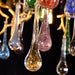 Chandelier en laiton coloré en forme de goutte de pluie et de branche - DWHOME