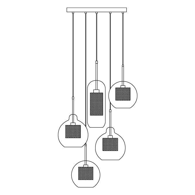 Combined Chiswick Glass Pendant Light-DWHOME