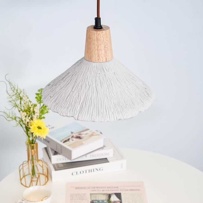 Concrete Pleated Pendant Lamp-DWHOME