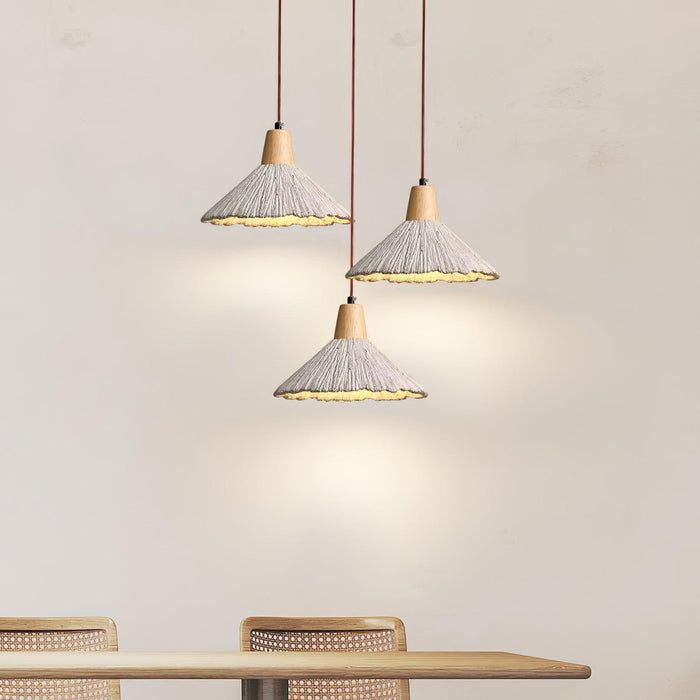 Concrete Pleated Pendant Lamp-DWHOME