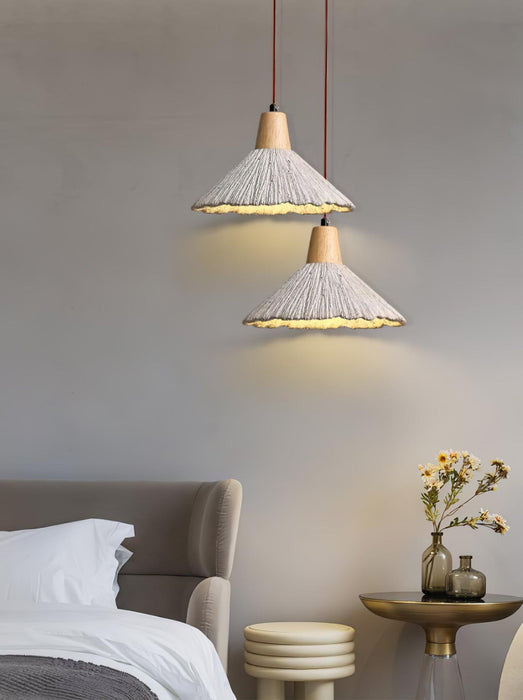 Concrete Pleated Pendant Lamp-DWHOME