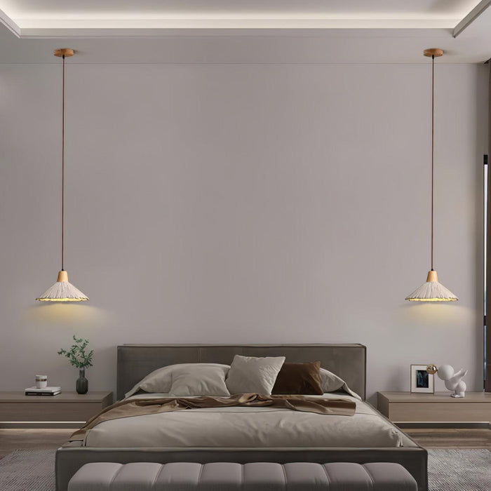 Concrete Pleated Pendant Lamp-DWHOME