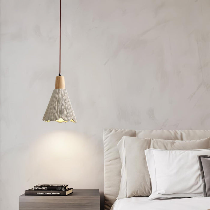 Concrete Pleated Pendant Lamp-DWHOME