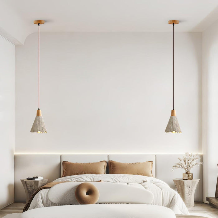 Concrete Pleated Pendant Lamp-DWHOME