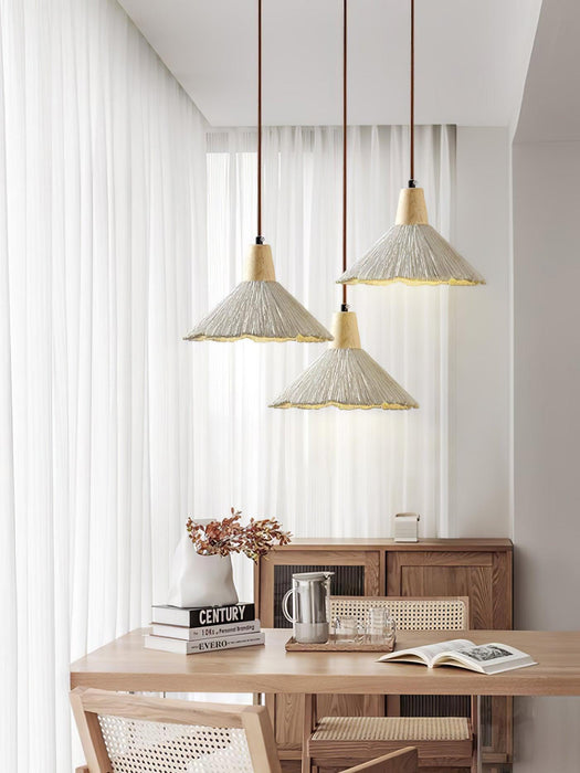 Concrete Pleated Pendant Lamp-DWHOME