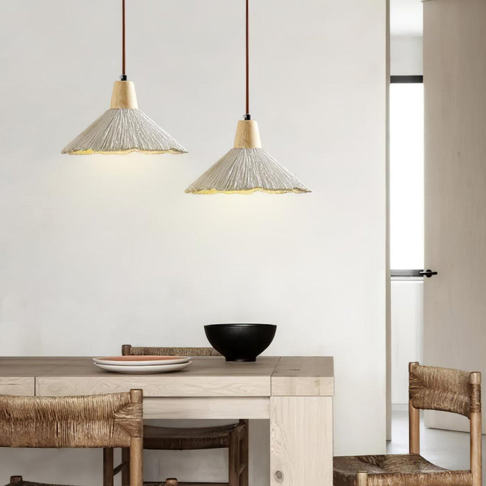 Concrete Pleated Pendant Lamp-DWHOME