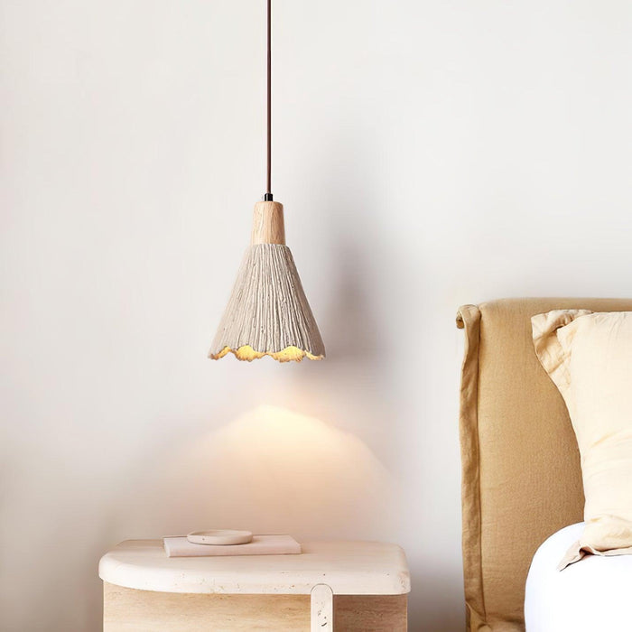 Concrete Pleated Pendant Lamp-DWHOME