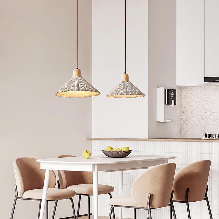 Concrete Pleated Pendant Lamp-DWHOME