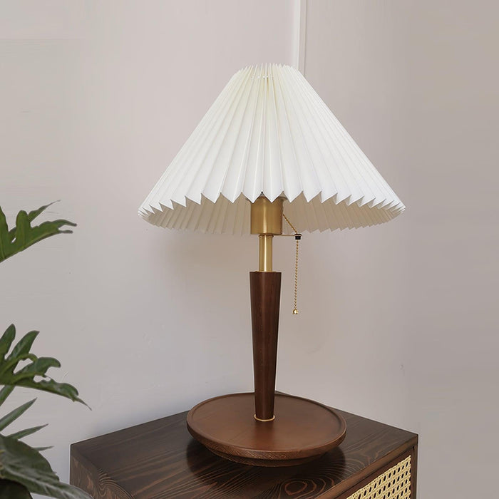 Cone Pleated Fabric Table Lamp-DWHOME