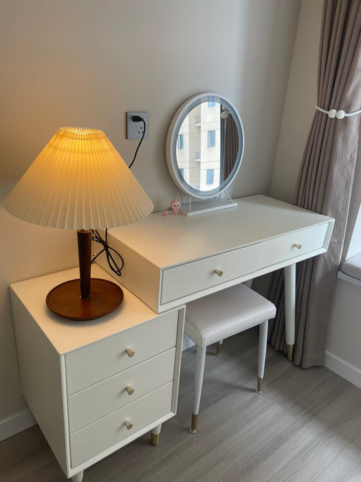 Cone Pleated Fabric Table Lamp-DWHOME