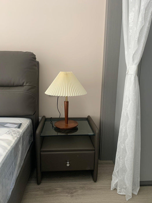 Cone Pleated Fabric Table Lamp-DWHOME