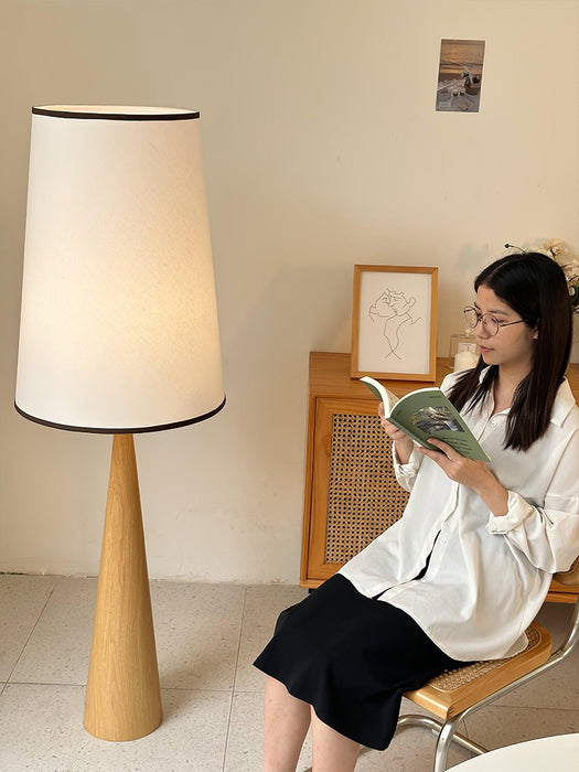 Faux Wood Conical Floor Lamp - DWHOME