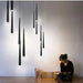 Contemporary Black LED Pendant Light for Stairwell - DWHOME