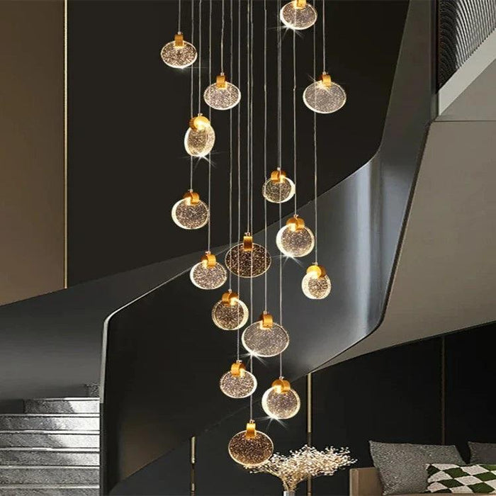 Contemporary LED Chandelier with Crystal Pendant - DWHOME