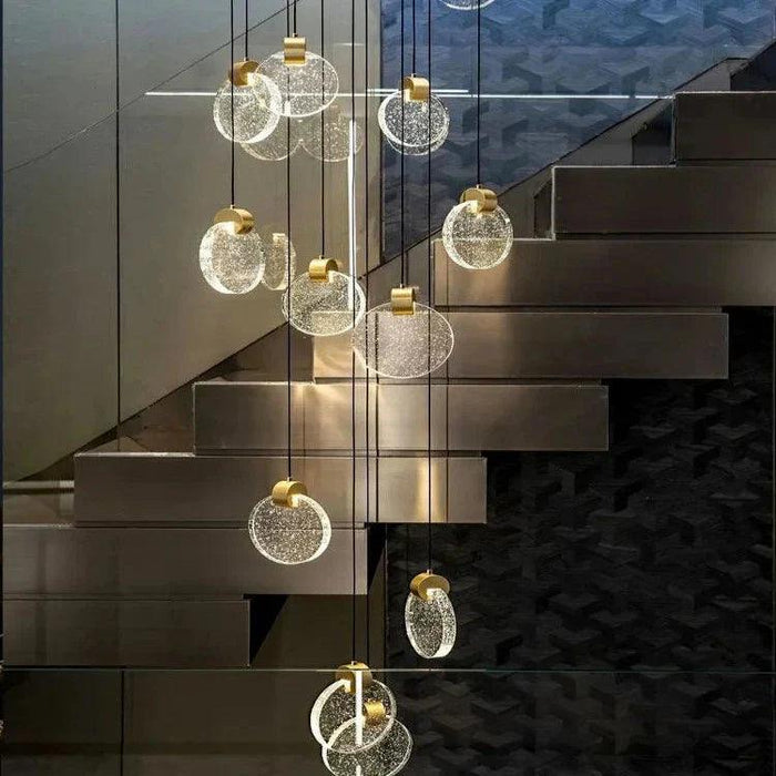 Contemporary LED Chandelier with Crystal Pendant - DWHOME